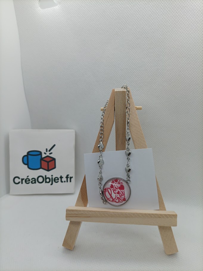 💫 Bracelet Cabochon & Collier Cabochon à 6 Cœurs – Bijoux Fantaisie Personnalisables