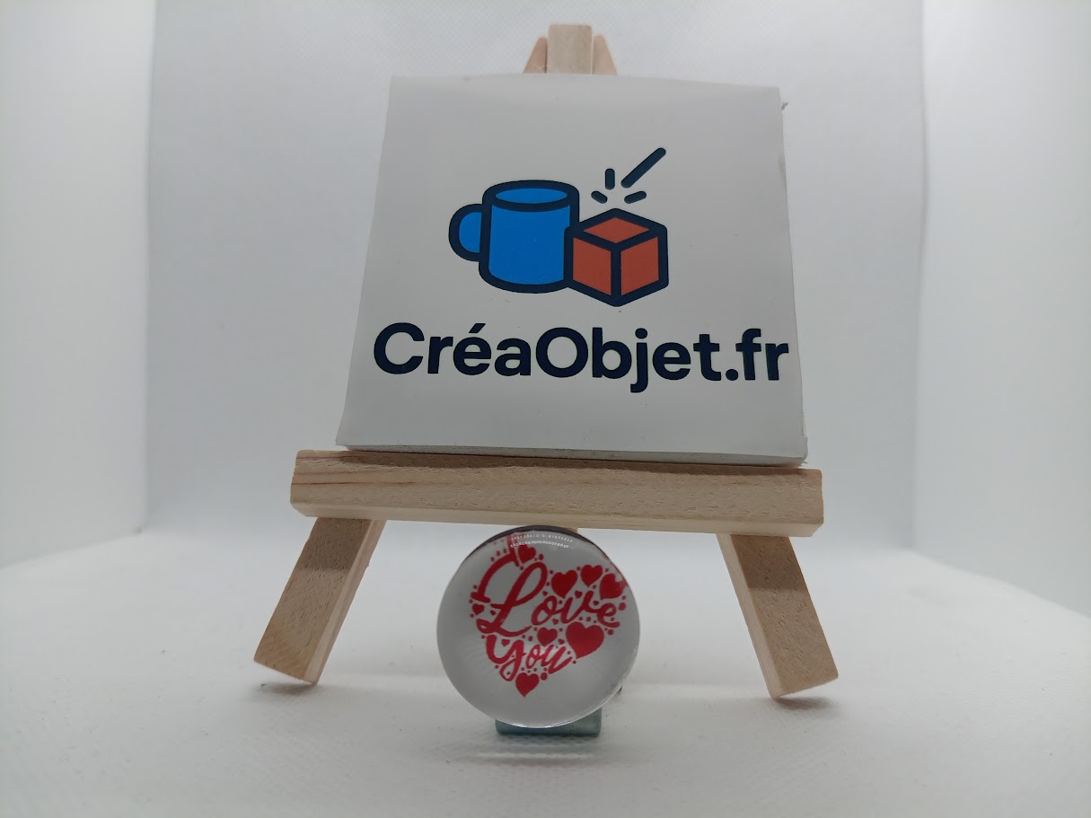 🧲 Ensemble de 4 Aimants Ronds Personnalisables en Verre avec Dôme Cabochon