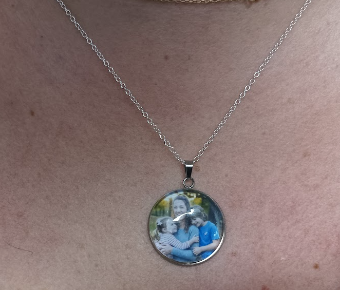 💎 Collier Cabochon Personnalisable avec Chaîne en Argent Sterling 925 55 cm