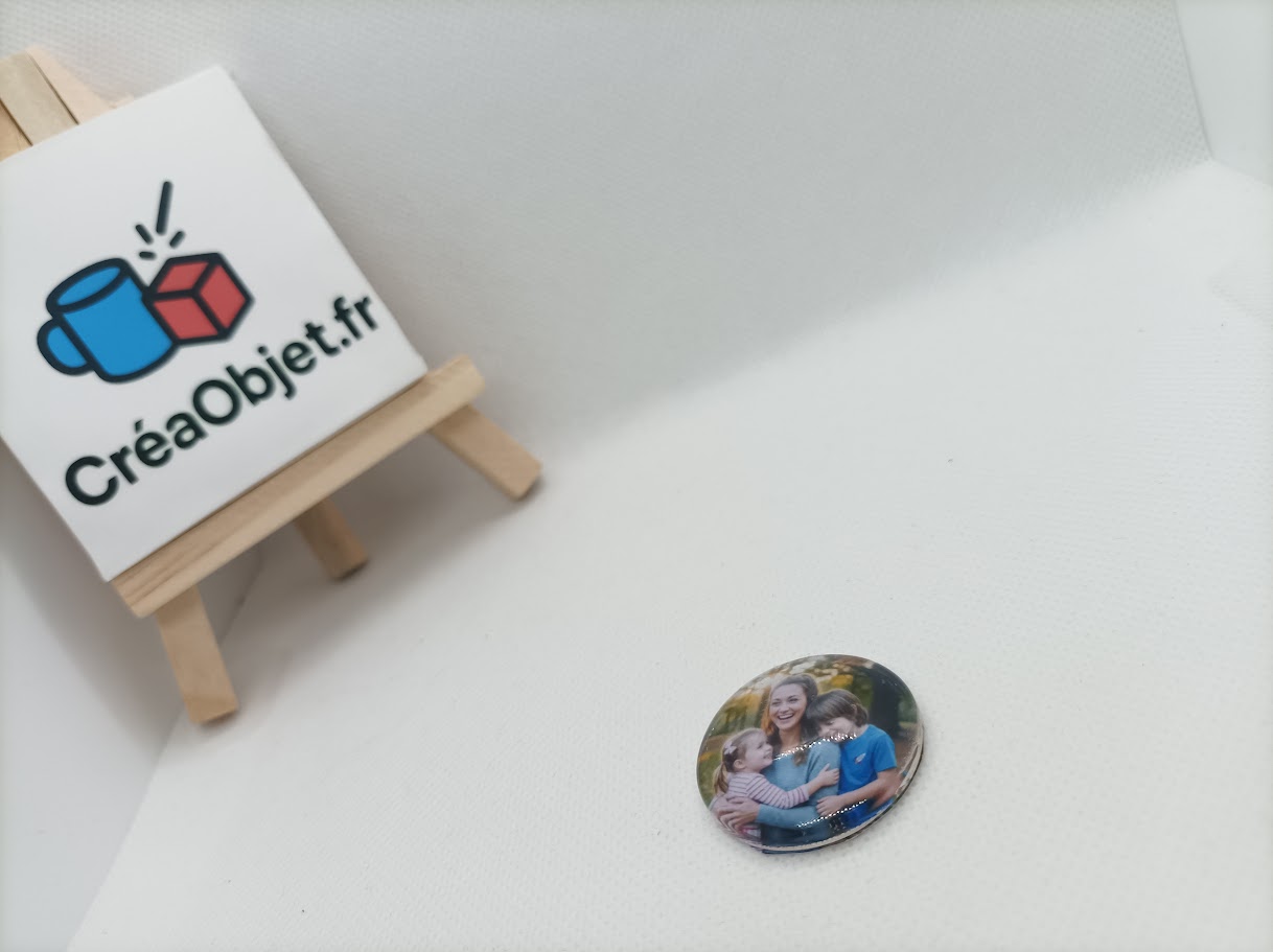 🧲 Lot de 3 Aimants Personnalisables en Verre Transparent – 30 mm