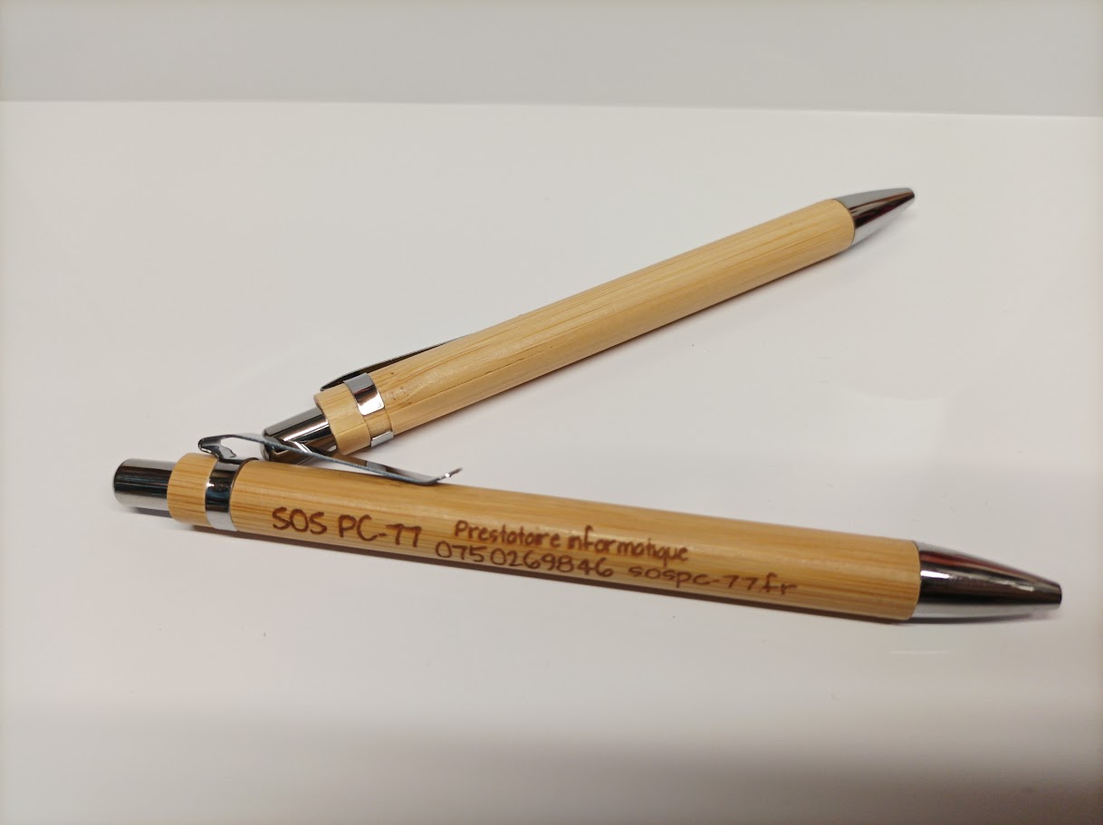 🖊️ Lot de 5 Stylos en Bambou – Cadeau Promotionnel Écologique 🎁