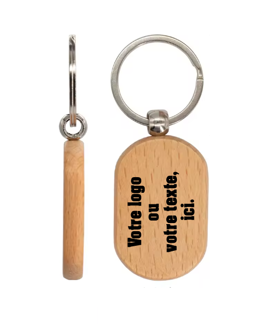 🔑 Lot de 5 Porte-clés Ovales en Bois – Personnalisables