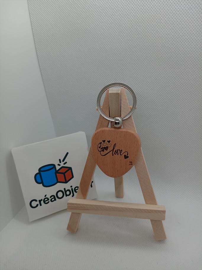 🔑 Lot de 10 Porte-clés en Bois Personnalisés – Forme Goutte / Médiator