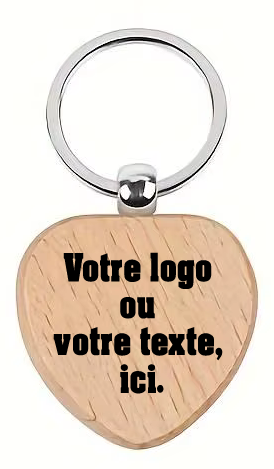 🔑 Lot de 5 Porte-clés en Bois – Forme Goutte / Médiator – Personnalisables