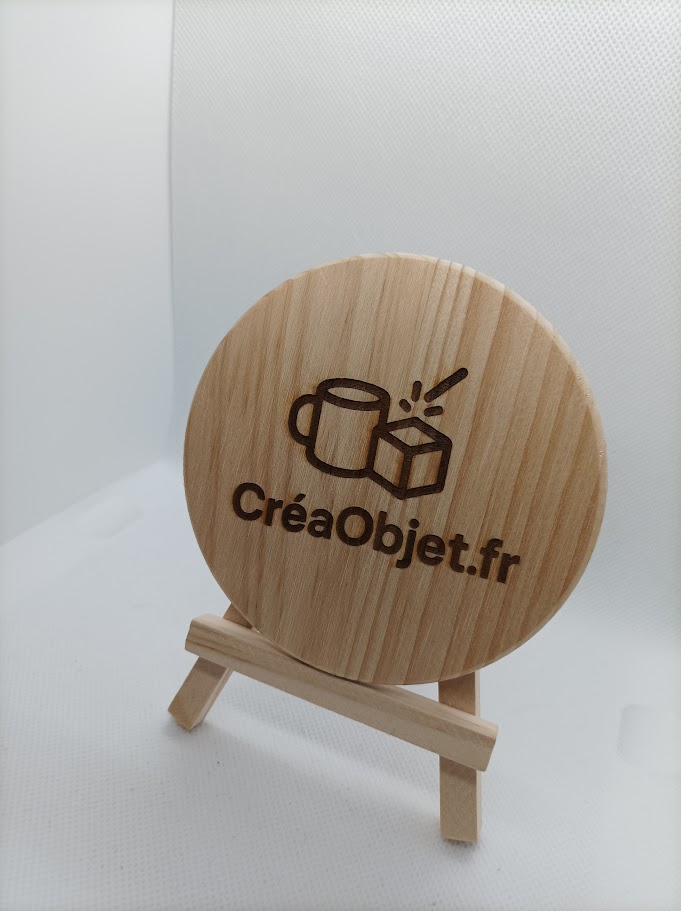 🌿 Lot de 5 Sous-verres Ronds en Bois Personnalisés