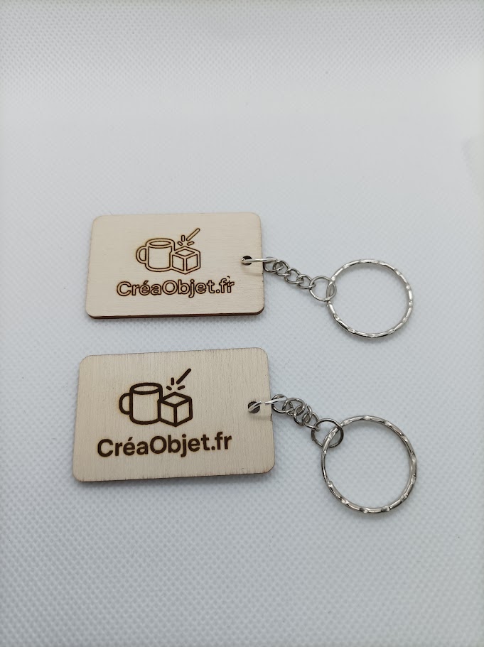 🔑 Lot de 10 Porte-clés Rectangulaires en Bois Personnalisables – Bois de Hêtre Naturel