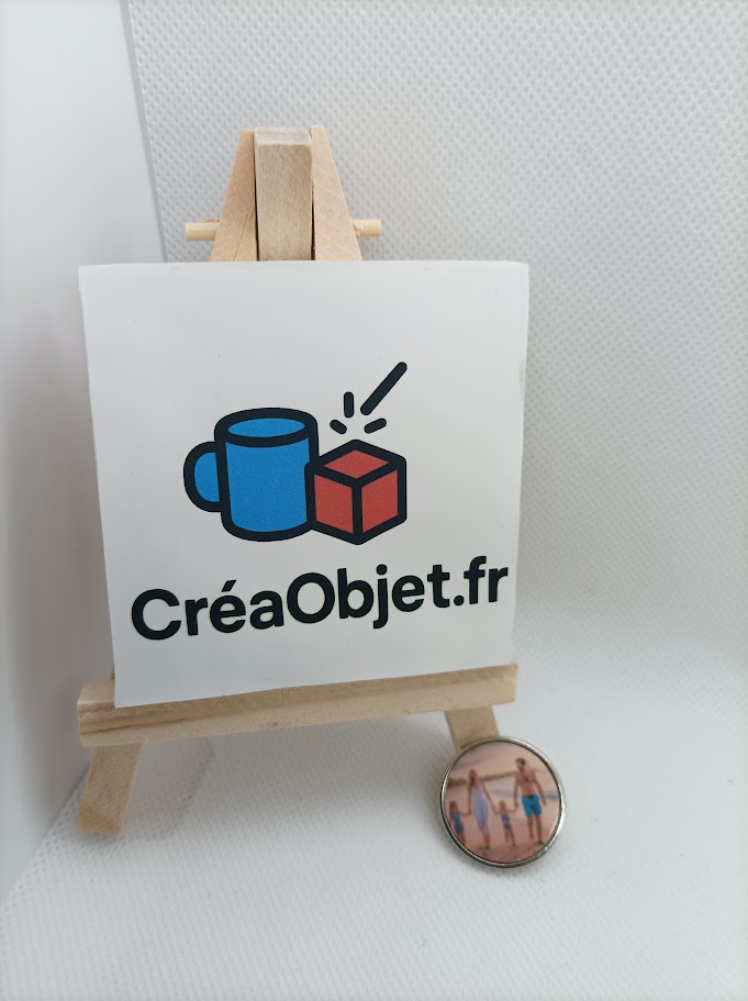 🎨 Lot de 2 Pin’s Rondes Personnalisables par Sublimation